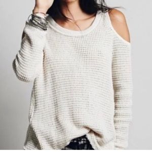 Free People Sunrise cold shoulder waffle knit